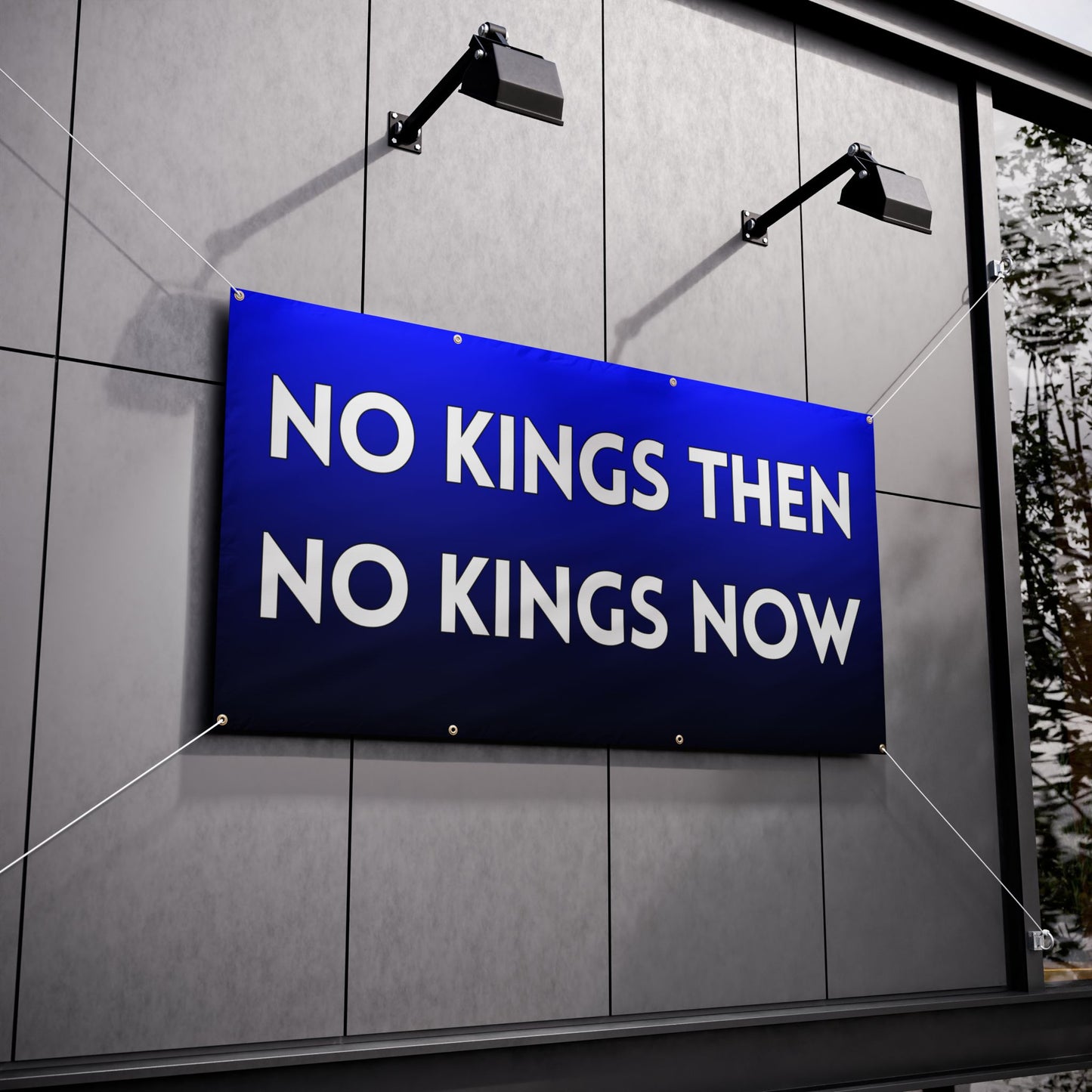 No Kings Then, No Kings Now 72" x 36" Vinyl Banner