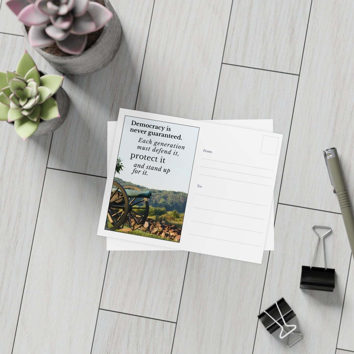 Democracy is never guaranteed ... - Bundles of 10, 30 or 50 postcards