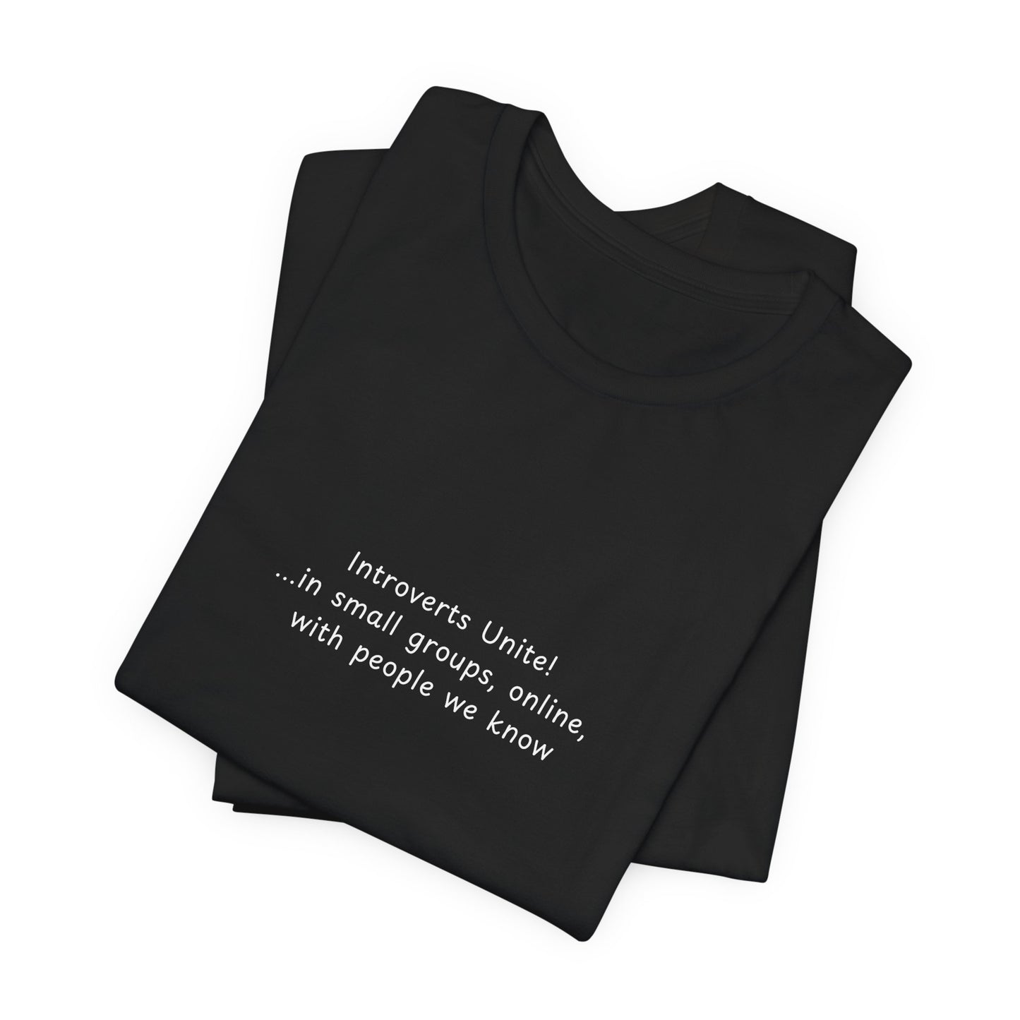 Introverts Unite! ... in small groups, online, with people we know (t-shirt)