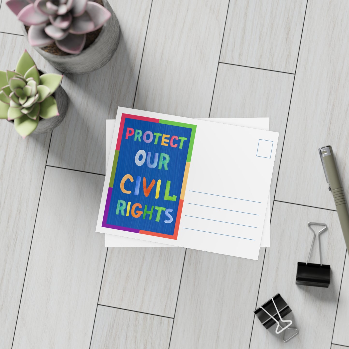 Protect our civil rights - Bundles of 10, 30 or 50 postcards