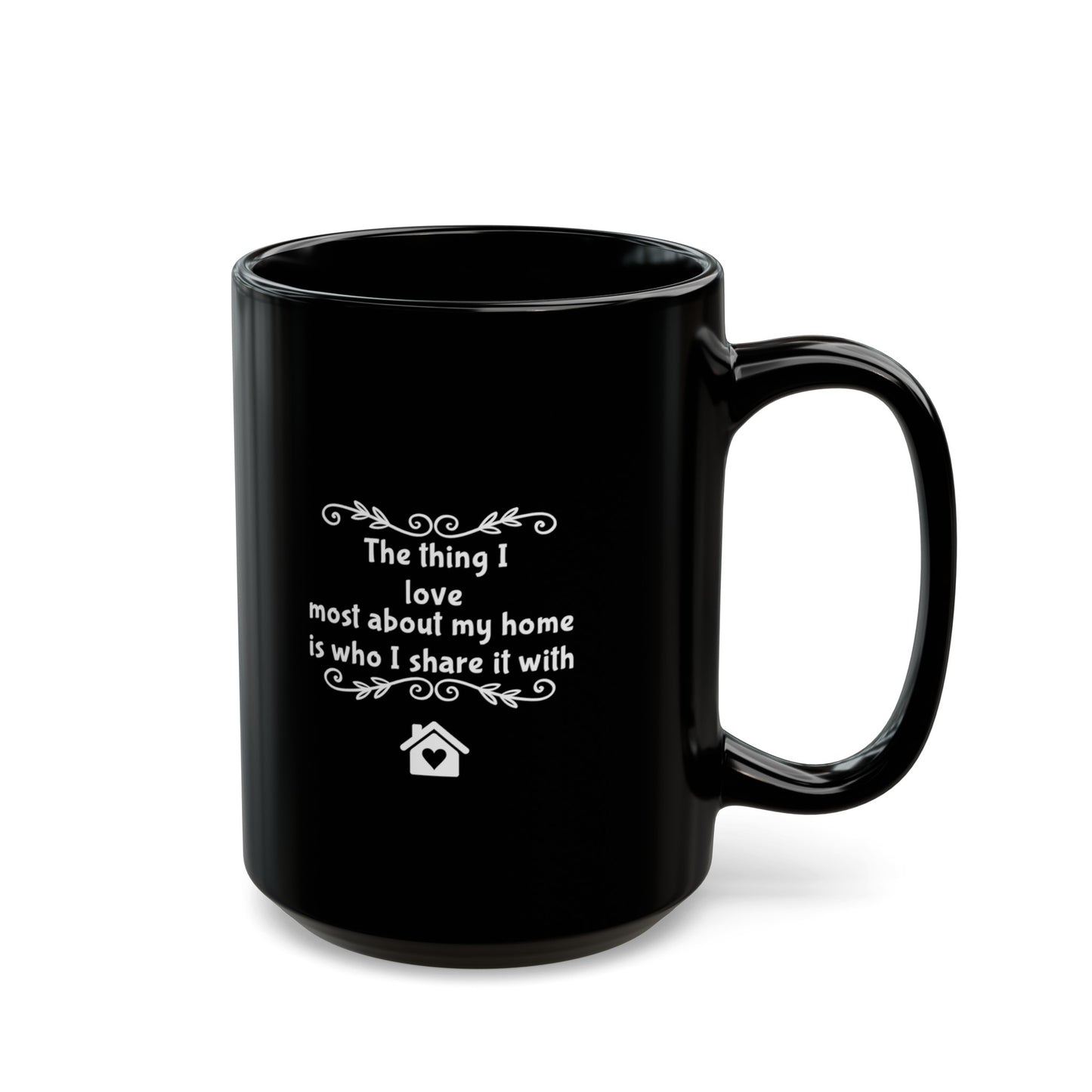 The thing I love most about my home ... (black mug)