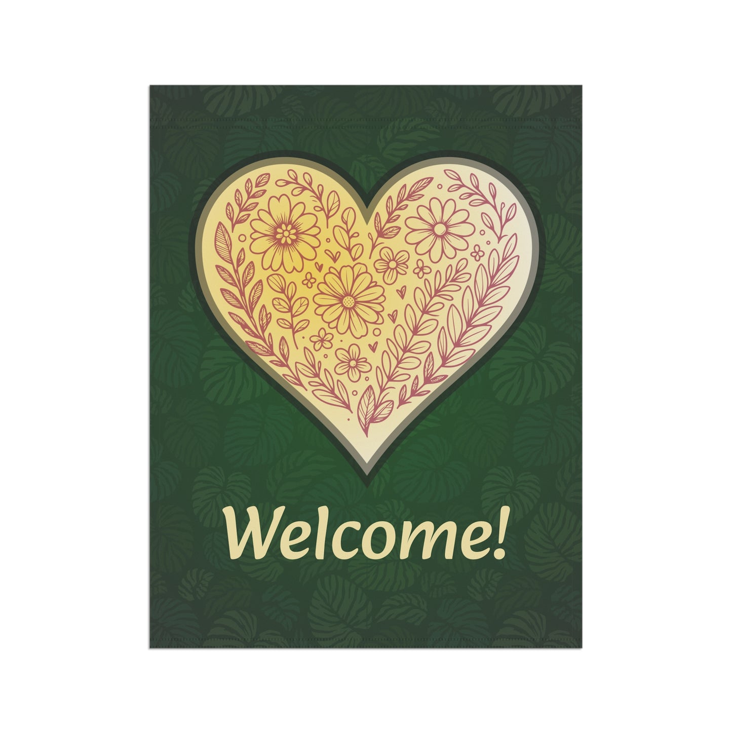 Floral Heart  with Leafy Backround (Garden & House Banner)