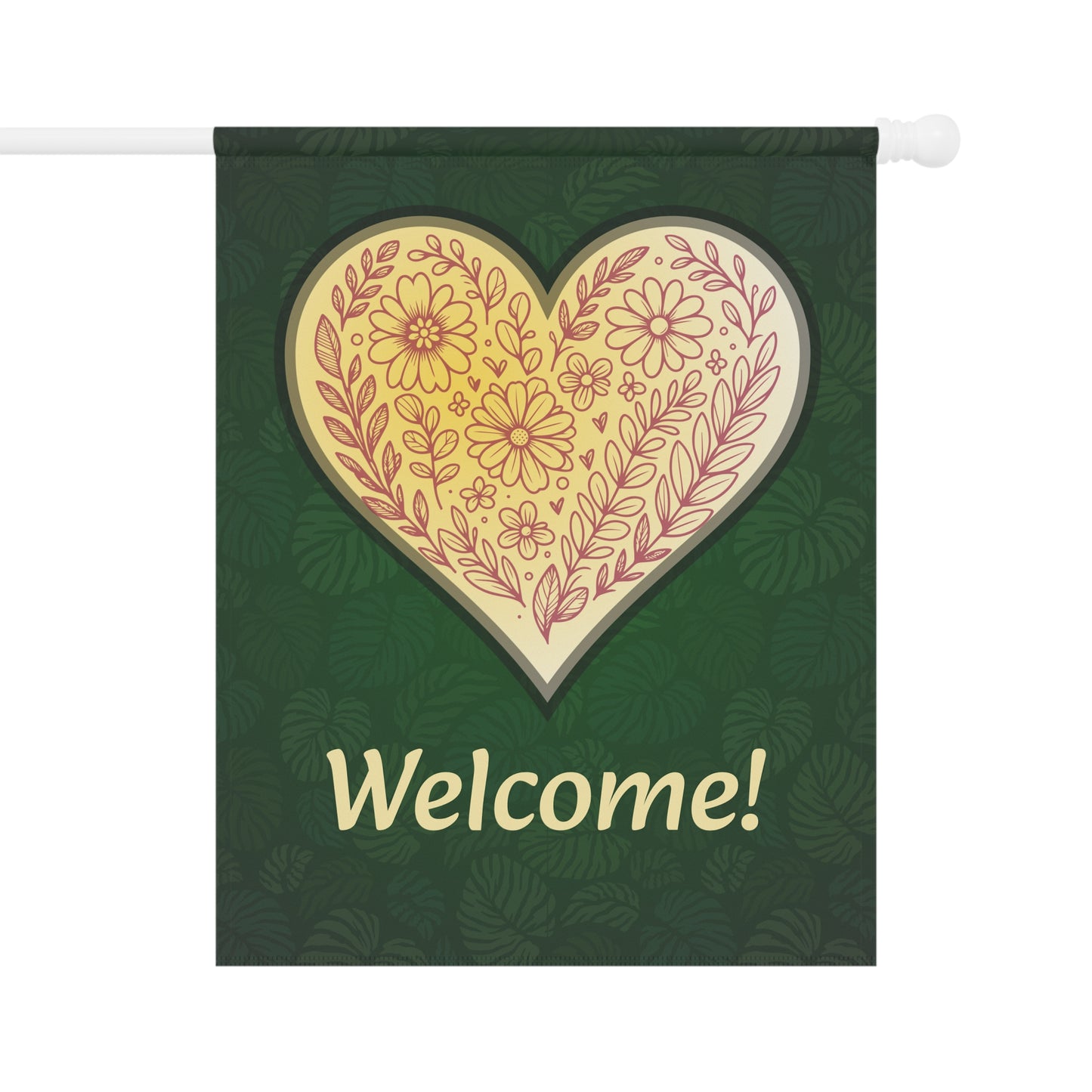 Floral Heart  with Leafy Backround (Garden & House Banner)