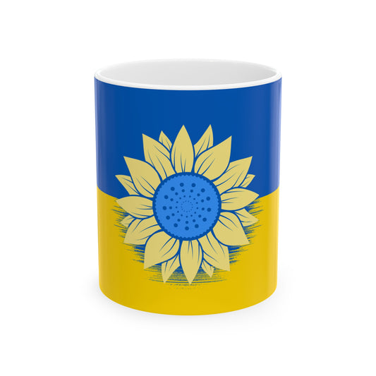 Ukraine Sunflower (white mug)