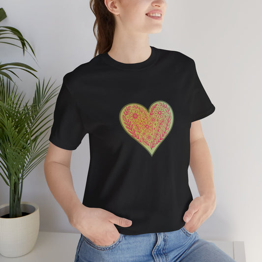 Floral Heart - Border  (t-shirt)