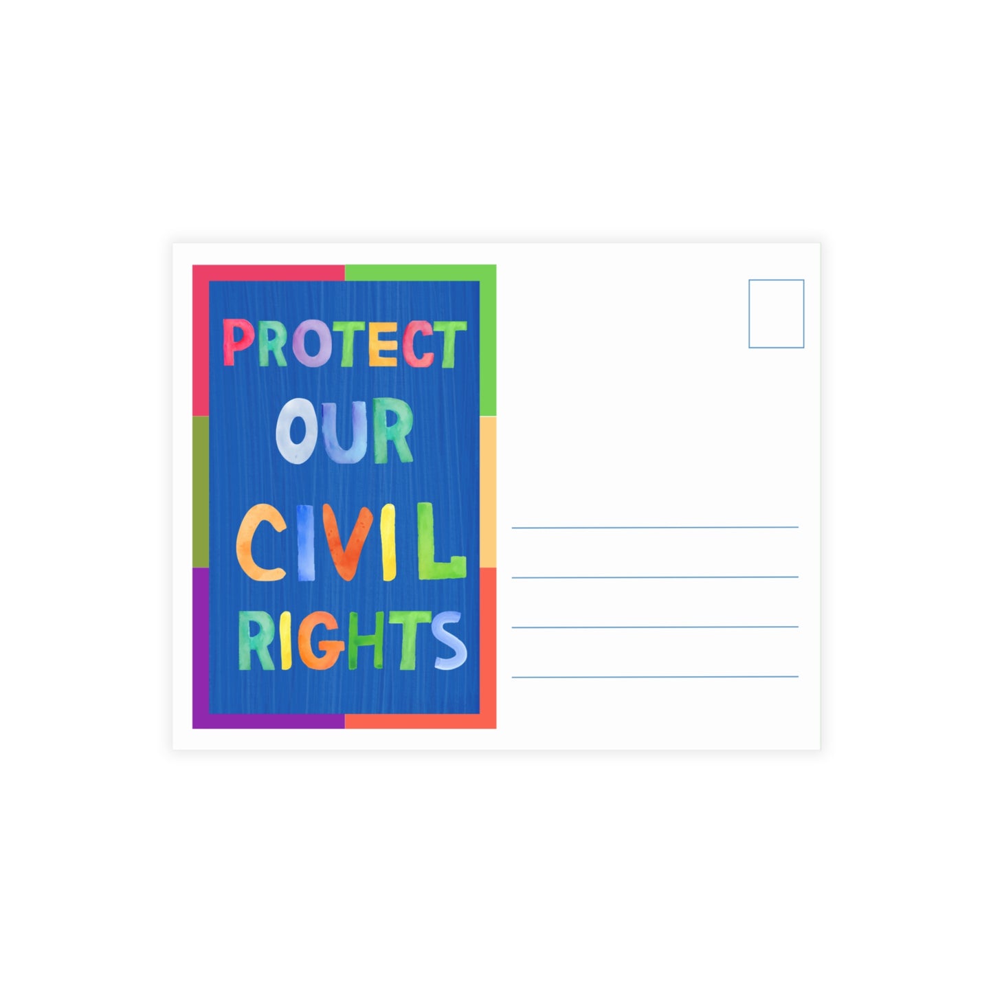 Protect our civil rights - Bundles of 10, 30 or 50 postcards