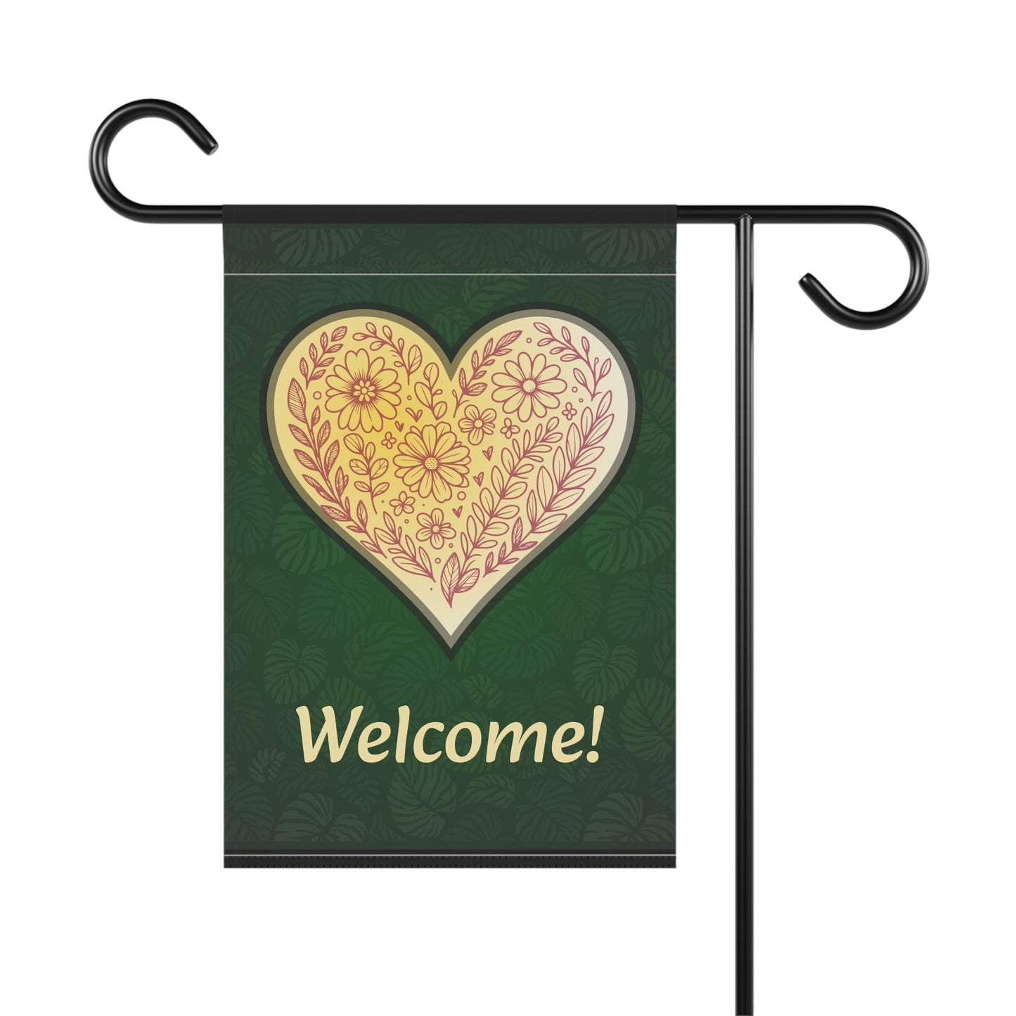 Floral Heart  with Leafy Backround (Garden & House Banner)