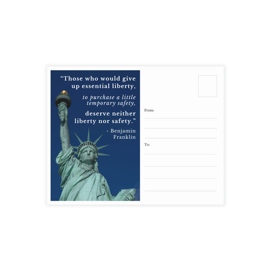 Those who would give up essential Liberty - Bundles of 10, 30 or 50 postcards