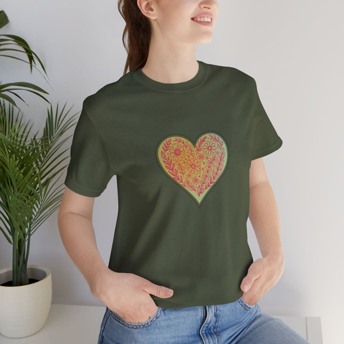 Floral Heart - Border  (t-shirt)