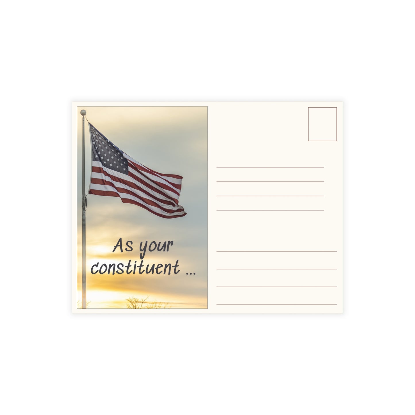 As your constituent ..."- Bundles of 10, 30 or 50 postcards