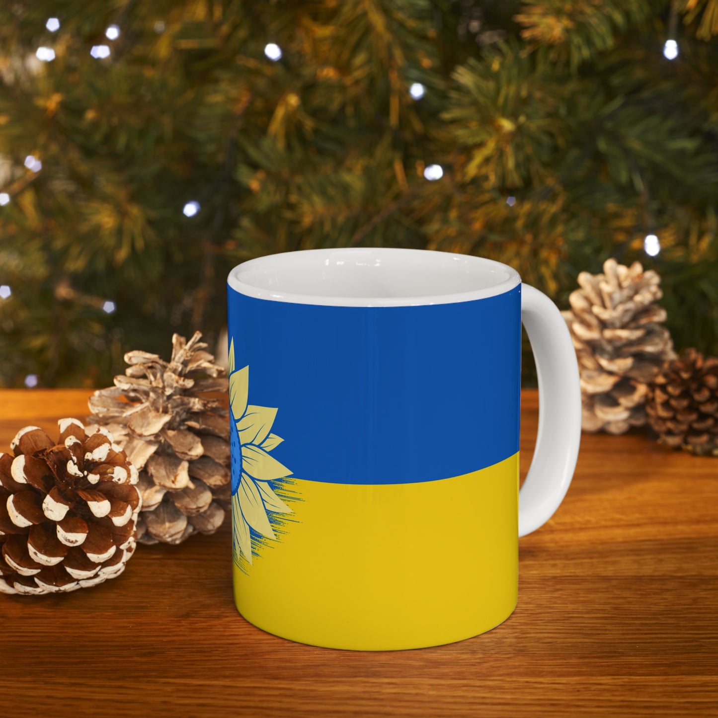 Ukraine Sunflower (white mug)