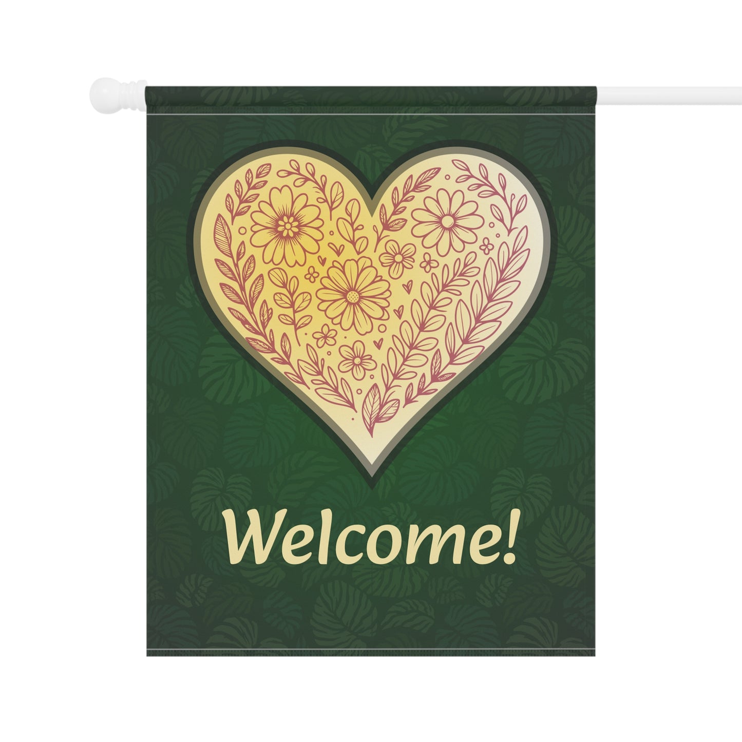 Floral Heart  with Leafy Backround (Garden & House Banner)