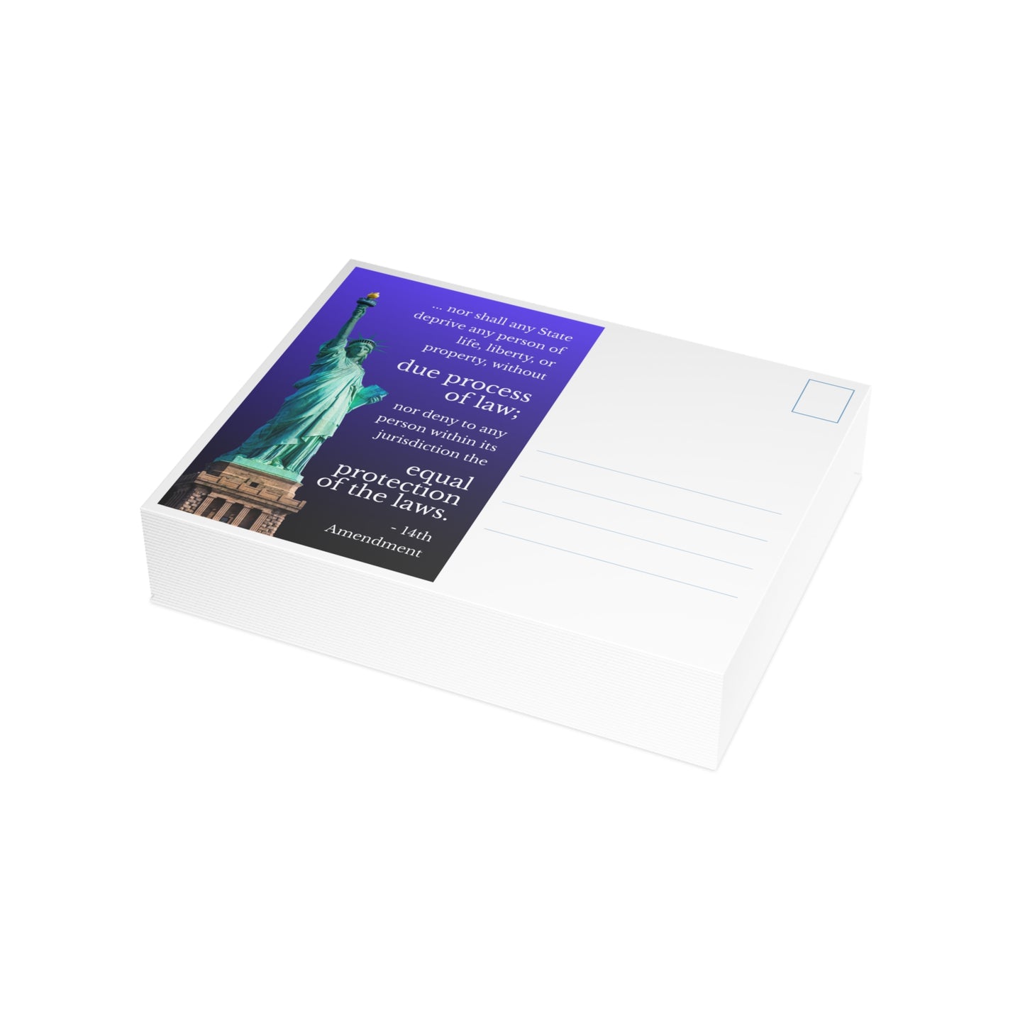 "Due Process of Law" Postcards for Elected Officials - Bundles of 10, 30 or 50 postcards