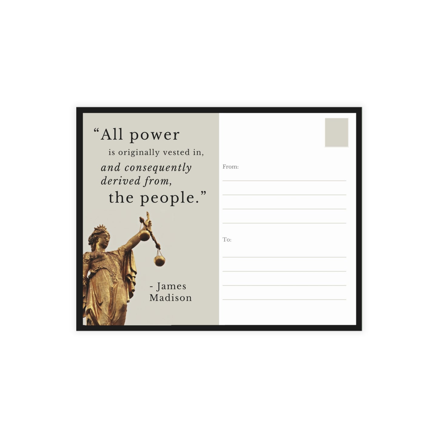 "All Power is ... derived from the people"- Bundles of 10, 30 or 50 postcards