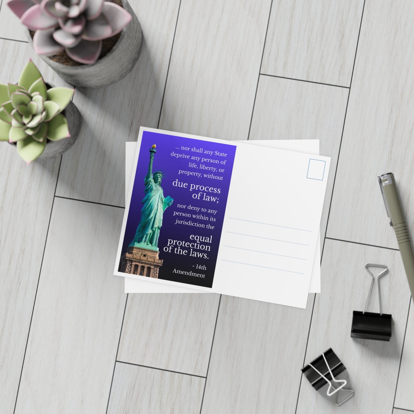 "Due Process of Law" Postcards for Elected Officials - Bundles of 10, 30 or 50 postcards