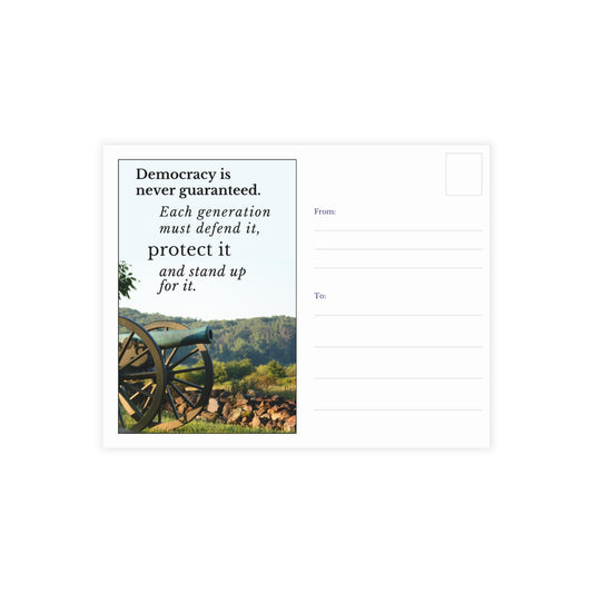 Democracy is never guaranteed ... - Bundles of 10, 30 or 50 postcards